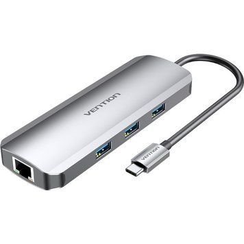 USB-хаб VENTION 9-in-1 USB-C to HDMI/USB3.0x3/RJ45/SD/TF/TRRS 3.5mm/PD (TOLHB) TOLHB фото