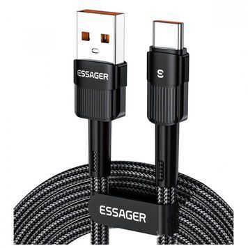 Кабель зарядный Essager EXCT-XC01 USB-A to Type-C 6A 66W Fast Charging 1 м Black (EXCT-XCA01) EXCT-XCA01 фото