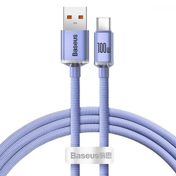 Кабель зарядный Baseus CAJY000405 USB Type A - USB Type C Crystal Shine Series 100W 1.2 м Purple (CAJY000405) CAJY000405 фото