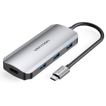 USB-хаб VENTION 6-in-1 USB-C to HDMI/USB-C/USB3.0x3/PD Grey (TOFHB) TOFHB фото