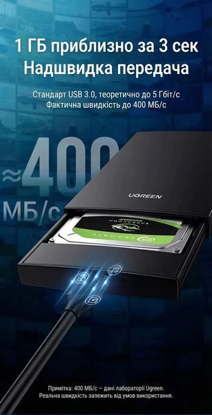 Дата кабель UGREEN US130 USB 3.0 A Male to Micro USB B 3.0 Male 0.5 м Black (60528) 60528 фото