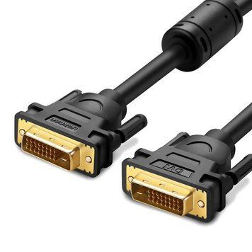 Двоканальний цифровий відеокабель UGREEN DV101 DVI-D 24+1 для відеокарт, DVD, ноутбуків 1.5 м Black (11606) 11606 фото
