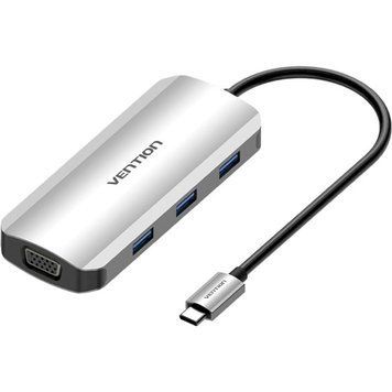 USB-хаб VENTION 6-in-1 USB-C to HDMI/VGA/USB3.0x3/PD Grey (TOIHB) TOIHB фото