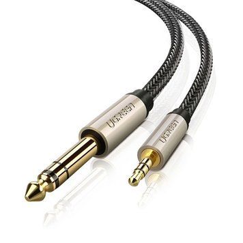 Кабель аудіо Ugreen AV127 3.5 мм TRS - 6.35 мм TS 3 м Black (40805) 40805 фото