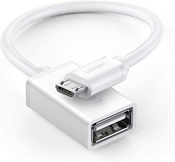 Кабель-Адаптер Ugreen Micro USB OTG 10СМ White (US133) 10822 фото