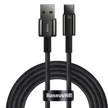 Кабель зарядний Baseus CATWJ-C01 USB Type A &mdash; USB Type C Tungsten 66 Вт AFC FCP SCP 2 м Black (CATWJ-C01) CATWJ-C01 фото