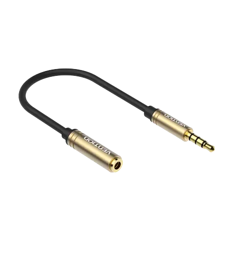 Аудіоперехідник Vention  VAB-S06-B010 3,5 мм CTIA &mdash; OMTP Gold Plated 0.1 м Black (VAB-S06-B010) VAB-S06-B010 фото
