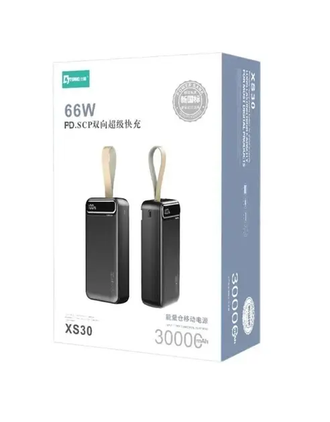Портативный аккумулятор павербанк BIYA XS30 30000mAh 66W Black (XS30) XS30 фото