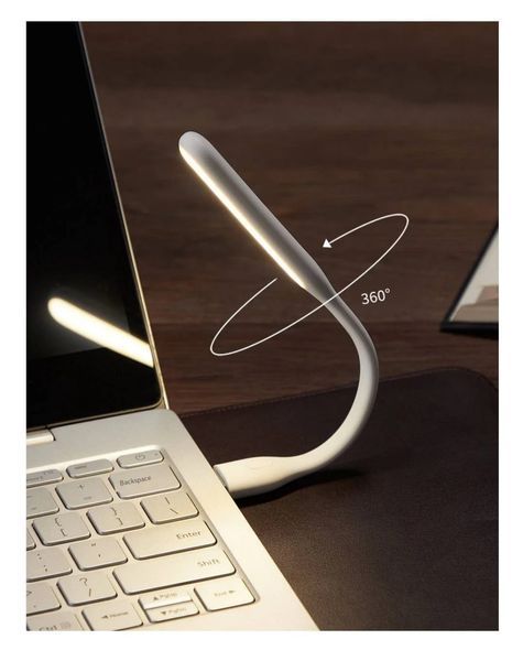 Гнучка USB LED-лампа CUKTECH, 5 рівнів яскравості, тепле світло, White (AL003) AL003 фото