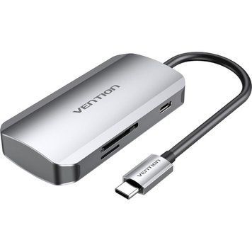 USB-хаб VENTION 6-in-1 USB-C to USB3.0x3/SD/TF/PD Grey (TNHHB) TNHHB фото