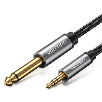 Кабель аудіо Vention minijack 3.5 мм - Jack 6.35 мм Audio Cable Aluminum Alloy Type 10 м Gray (BCYHL) BCYHL фото
