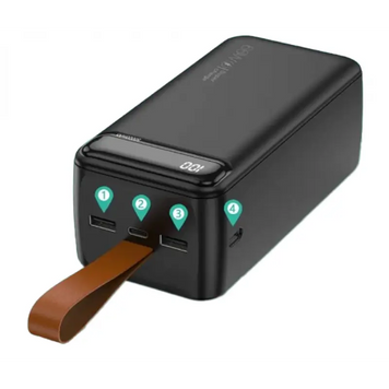 Портативный аккумулятор павербанк BIYA XS50 50000mAh 66W c LED фонариком Black (XS50) XS50 фото