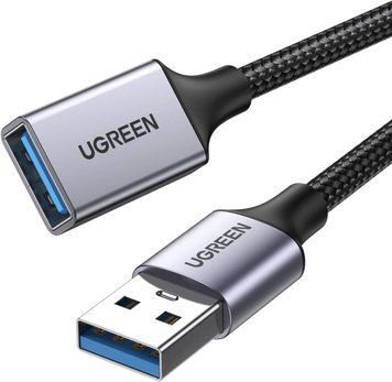 USB кабель-удлинитель UGREEN US115 USB 3.0 Extension Cable в нейлоновой оплетке 3 м Black (10498) 10498 фото