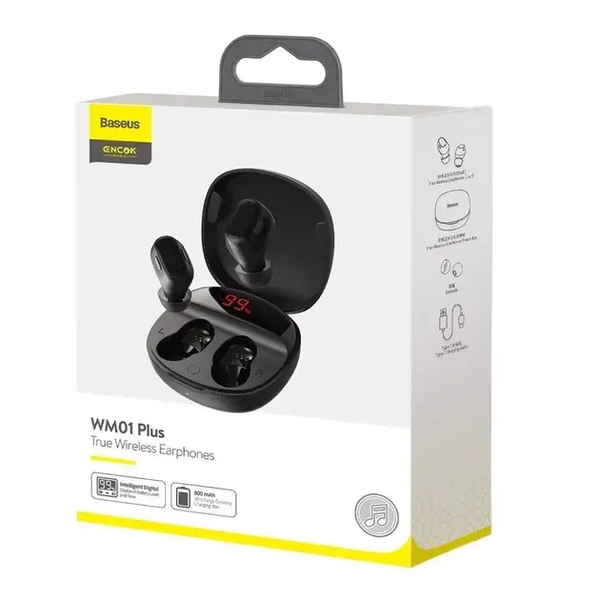 Беспроводные Bluetooth наушники Baseus NGWM010001 Encok WM01 Plus Black (NGWM010001) NGWM010001 фото