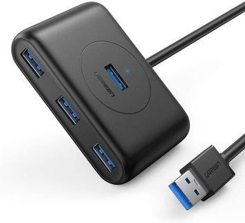 USB-хаб Ugreen USB 3.0 hub 4 порти 1М Black (CR113) 20291 фото