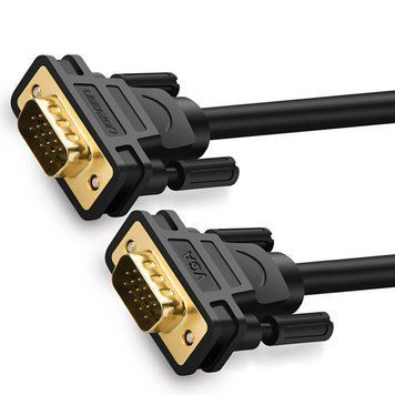 Кабель відео VGA кабель Ugreen VG101 15-pin 1080p Male to Male Cable 1.5 m Black (11630) 11630 фото