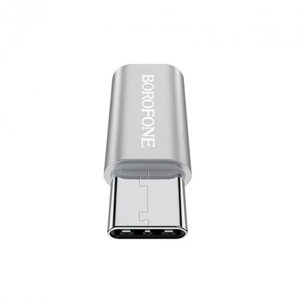 Перехідник адаптер OTG Borofone BV4 Micro-USB &mdash; Type-C Silver (BV4) BV4 фото