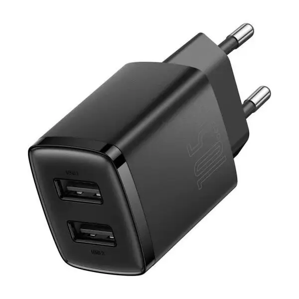Зарядний пристрій СЗУ Baseus CCCP10UC Compact Charger 2U 10.5W Black (CCXJ010201) CCXJ010201 фото