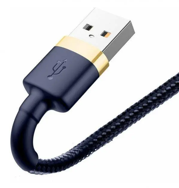 Кабель зарядний Baseus CALKLF-BV3 Cafule USB to Lightning 2.4A Blue/Gold 1 м (CALKLF-BV3) CALKLF-BV3 фото