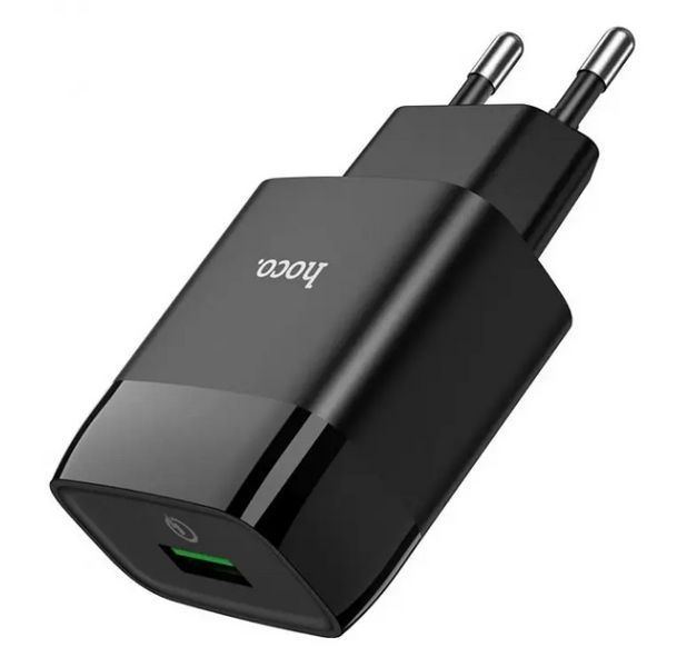 Мережевий зарядний пристрій Hoco Glorious single port QC3.0 charger Black (C72Q) [6931474732507] 6931474732507 фото