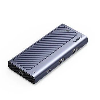 USB-концентратор хаб UGREEN CM550 USB 3.2 Gen 2 3 порта с карманом для M.2 NVMe/SATA 10Gbps Grey (15498) 15498 фото