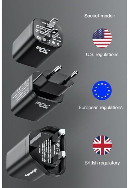 Зарядное устройство ESSAGER ECTPQS-ZTB01 30W Journey Fast Charger PD+QC Black (ECTPQS-ZTB01) ECTPQS-ZTB01 фото