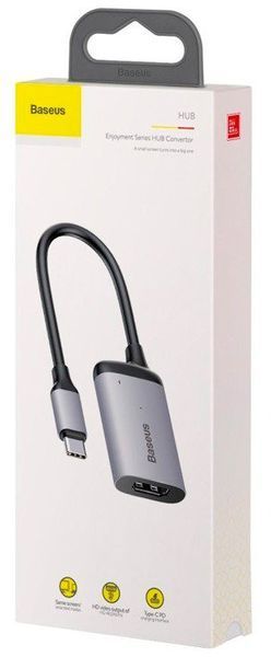 USB-концентратор Baseus Enjoyment Series Type-C to HD4K+PD HUB конвертер Deep gray (CAHUB-W0G) CAHUB-W0G фото