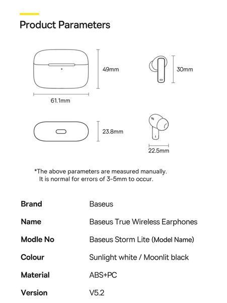 Бездротові навушники Bluetooth Baseus NGTW140002 Bowie M2 True Wireless Earphones White (NGTW140002) NGTW140002 фото