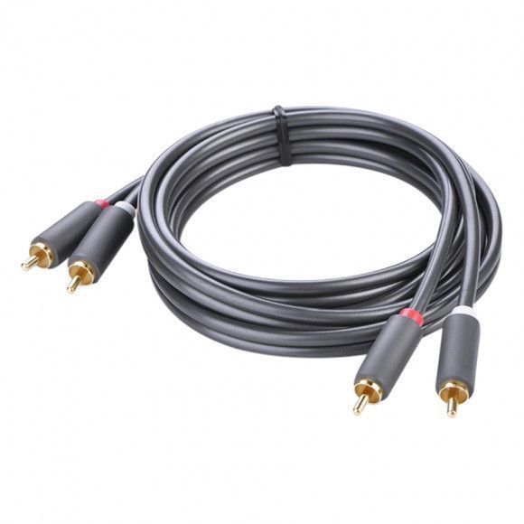 Мультимедійний кабель UGREEN 2RCA to 2RCA Audio Cable 2 м Black (AV104) 10518 фото
