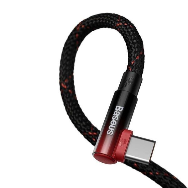 Кабель Baseus CAVP000720 USB Type-C to USB Type-C MVP 2 Elbow-shaped 2 м Black/Red (CAVP000720) CAVP000720 фото