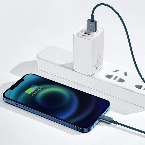 Кабель зарядный Baseus CALYS-A03 USB - Lightning Superior 2.4 A 1 м Blue (CALYS-A03) CALYS-A03 фото
