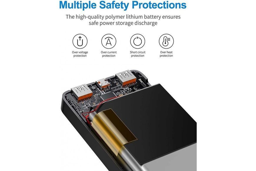Портативная батарея Power Bank Baseus 20000 мАч 20w PD QC 4.0 с быстрой зарядкой Black (PPBD20K) PPDML-M01 фото