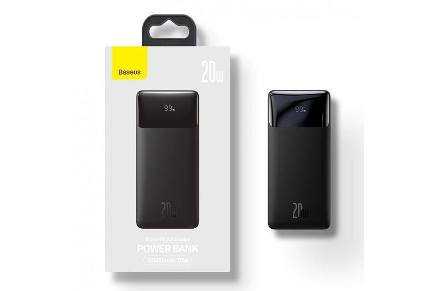 Портативная батарея Power Bank Baseus 20000 мАч 20w PD QC 4.0 с быстрой зарядкой Black (PPBD20K) PPDML-M01 фото