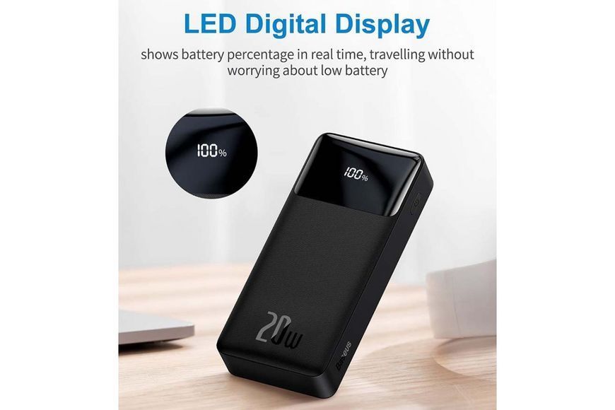 Портативная батарея Power Bank Baseus 20000 мАч 20w PD QC 4.0 с быстрой зарядкой Black (PPBD20K) PPDML-M01 фото