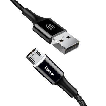 Кабель зарядный Baseus Micro USB 2.0 реверсивный с LED подсветкой 1M Black (CAMSY-B01) CAMSY-B01 фото
